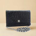 Chanel Camellia Embossed Wallet on Chain