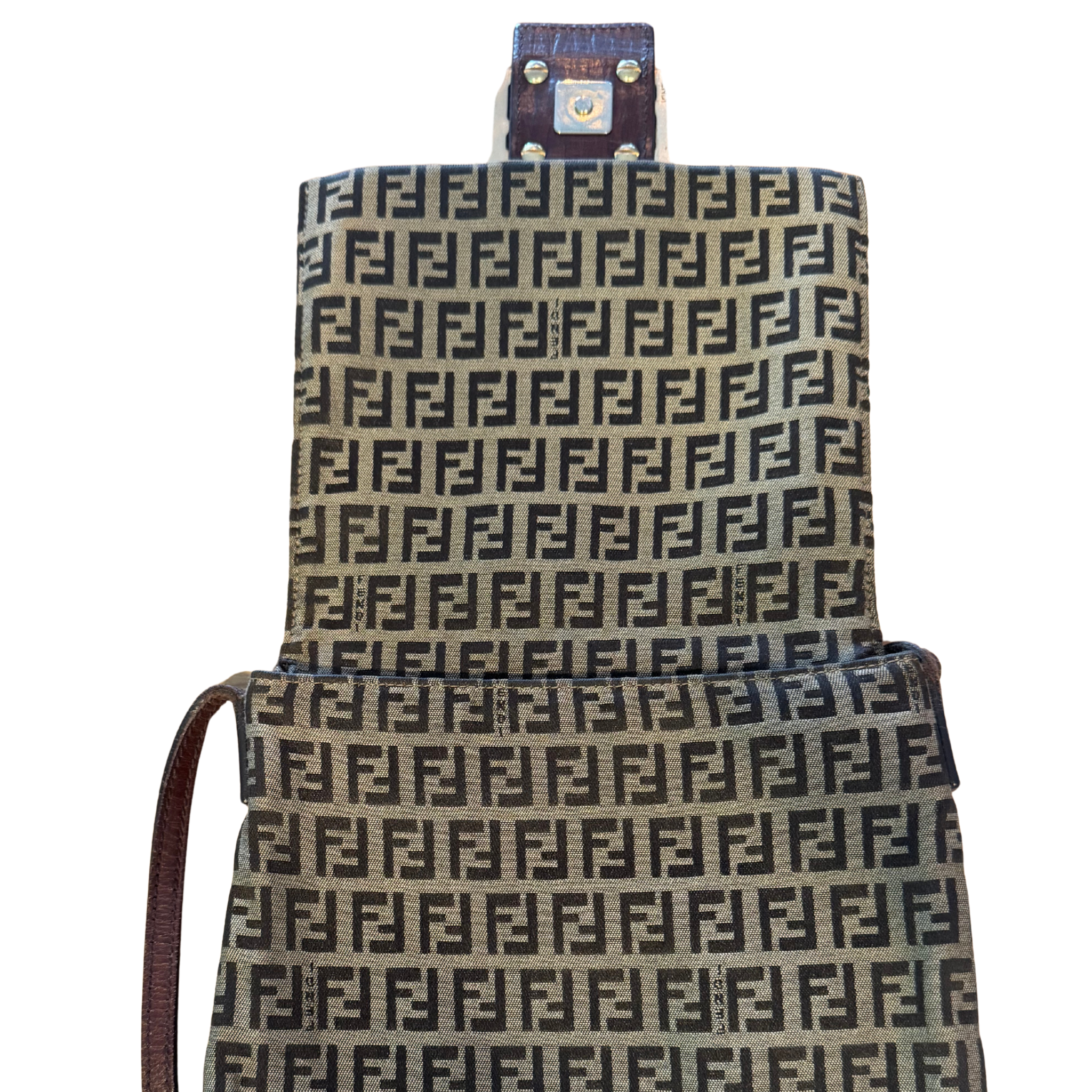 Fendi Mamma Baguette Zucca Canvas