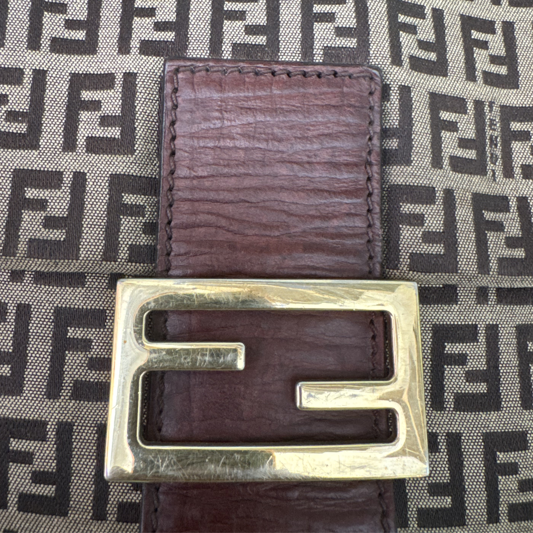 Fendi Mamma Baguette Zucca Canvas