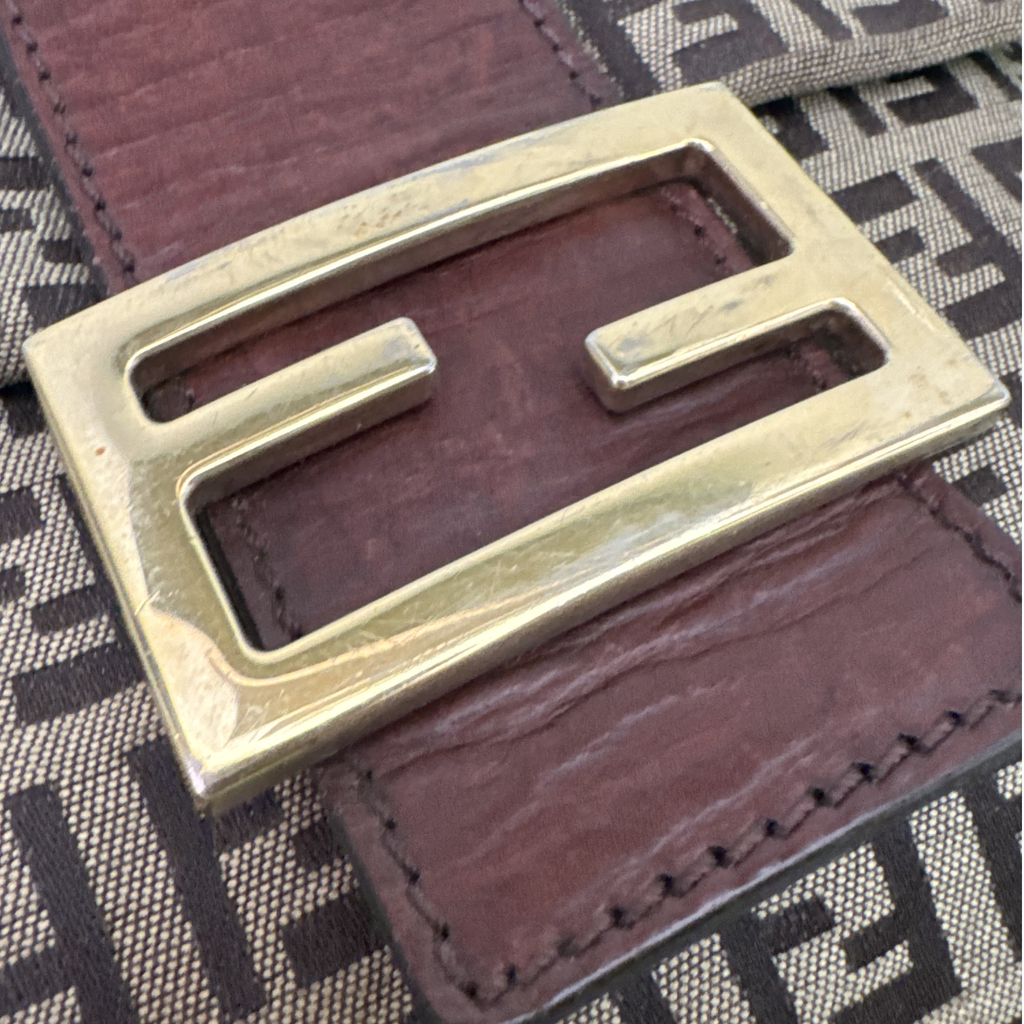 Fendi Mamma Baguette Zucca Canvas