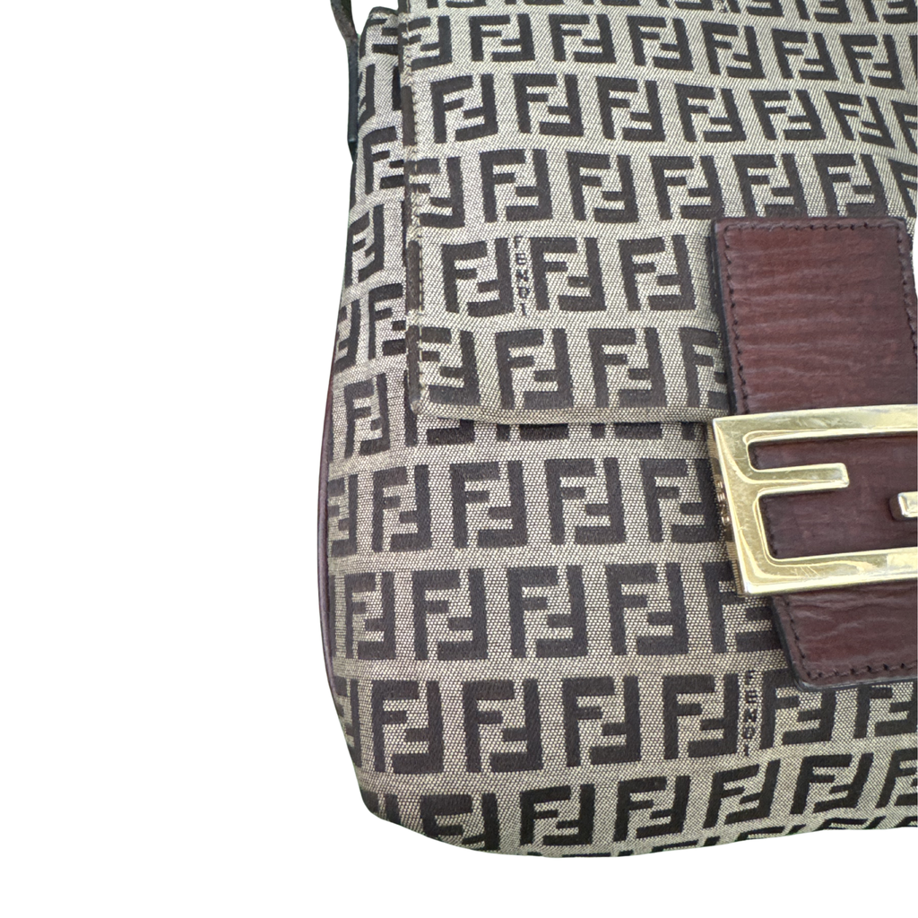 Fendi Mamma Baguette Zucca Canvas