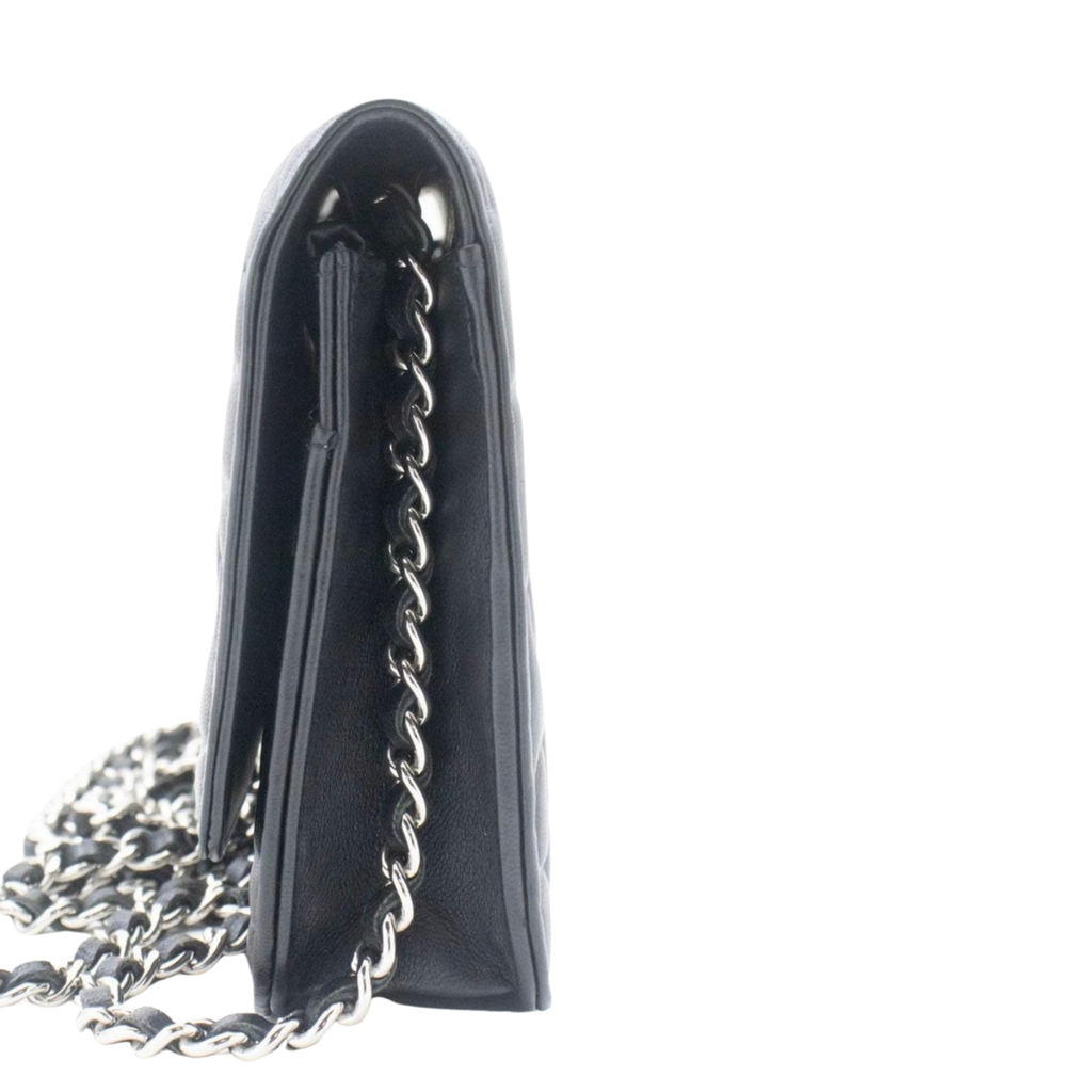 Chanel Camellia Embossed Wallet on Chain