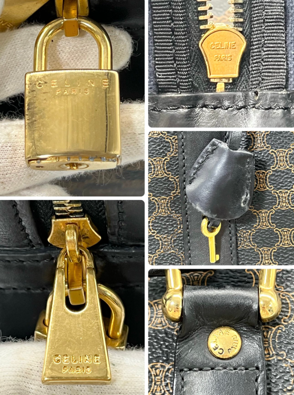 Céline Macadam Travel Bag en Lona Negra