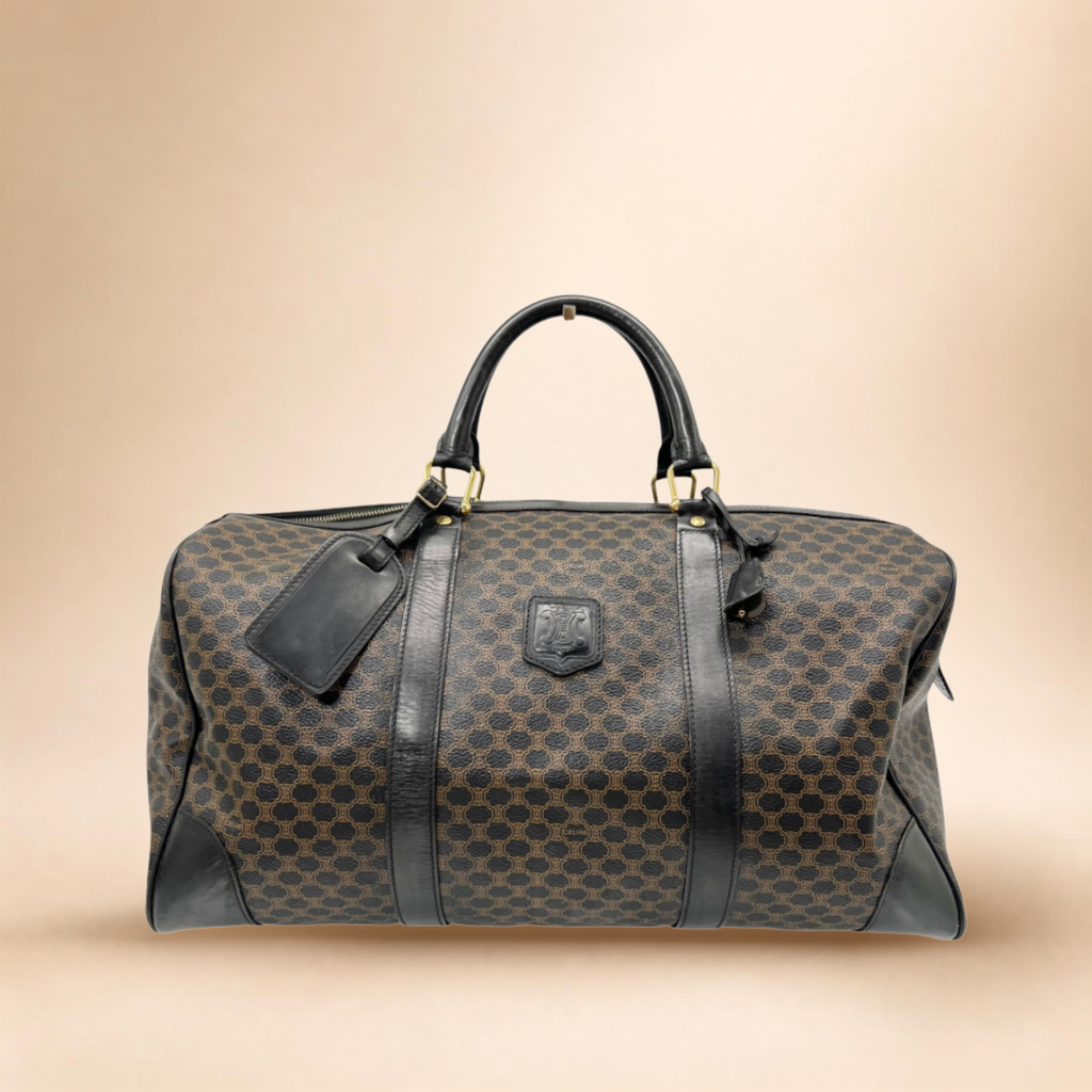 Céline Macadam Travel Bag en Lona Negra
